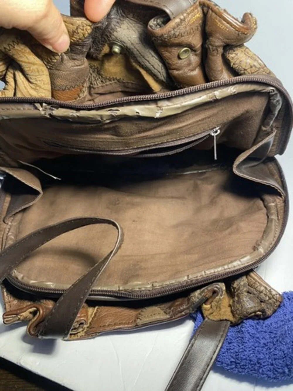 Vintage Hobo Bag Purse Genuine Leather Patchwork